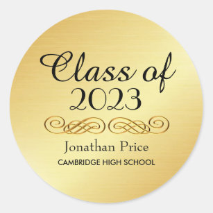 Elegant Gold Class of Graduation Envelope Seals