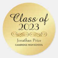 Elegant Gold Class of Graduation Envelope Seals