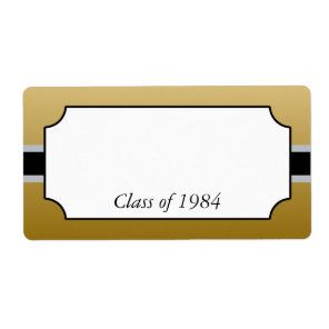 Elegant Gold Class Reunion Name Tag Labels