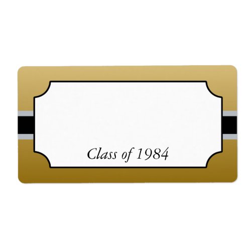 Elegant Gold Class Reunion Name Tag Labels
