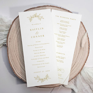 Elegant Gold Classic Vintage Wedding Programs