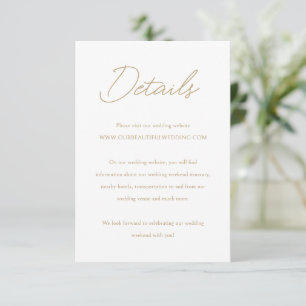 Elegant Gold Classic Wedding Enclosure Card