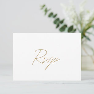 Elegant Gold Classic Wedding RSVP Card