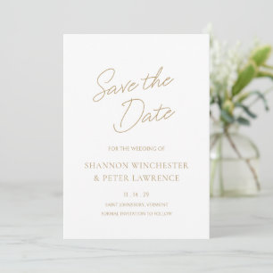 Elegant Gold Classic Wedding Save The Date