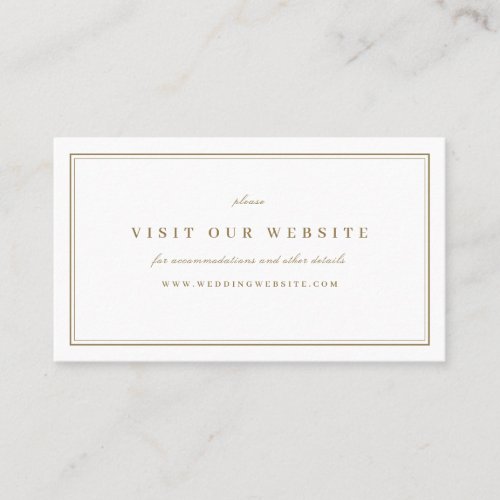 Elegant gold classy minimalist website Insert card