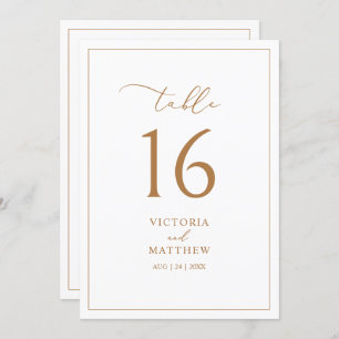 Elegant Gold Clean Minimalist Table Number