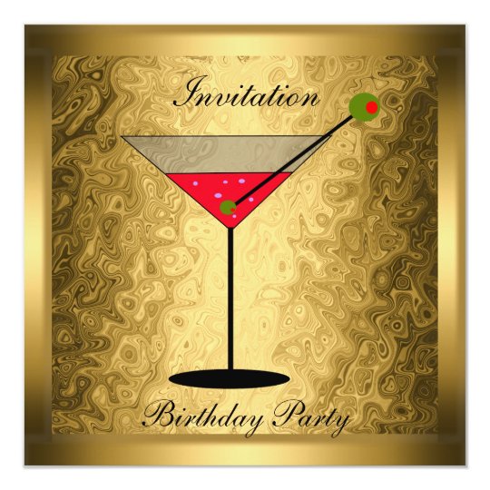 Elegant Gold Cocktail Party Invitation