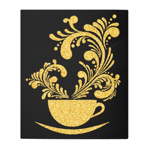 Elegant Gold Coffee or Tea Metal Wall Art