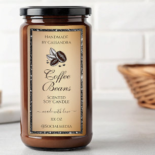 Elegant Gold Coffee Silver Glitter Product Labels