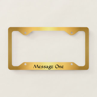 Elegant gold color license plate frame