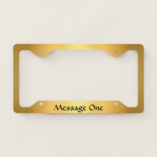 Elegant gold color license plate frame (Front)