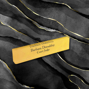 Elegant Gold Colored Court Judge Desk Name Plate