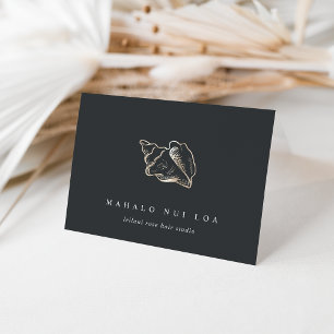 Elegant Gold Conch Shell Business Client Letterpress Thank You Card