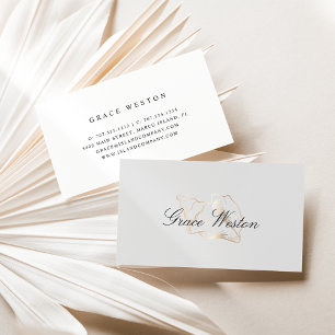 Elegant Gold Conch Shell Script Business Card