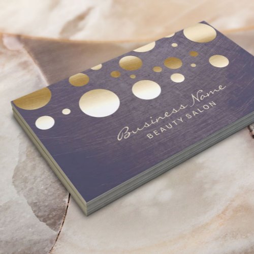 Elegant Gold Confetti Dots Beauty Salon Business Card