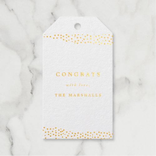 Elegant Gold Confetti Foil Gift Tags