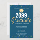 Elegant Gold Confetti Graduate Class of 2022 Invitation (Front)