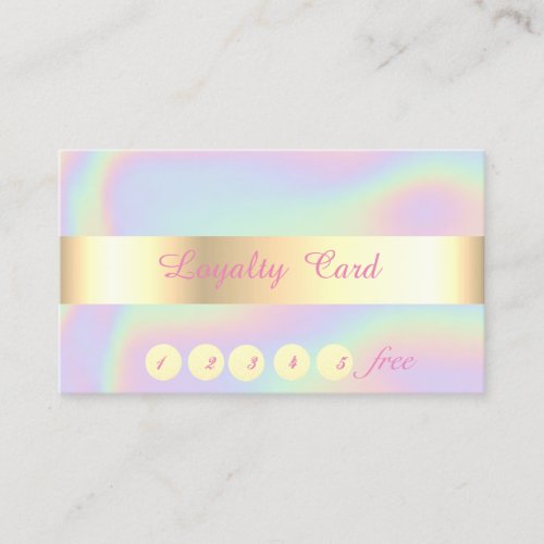 Elegant Gold Confetti Holographic  Loyalty Card