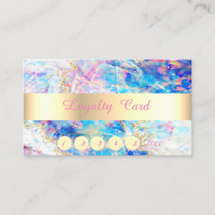 Elegant ,Gold, Confetti,Opal Holographic Loyalty Card