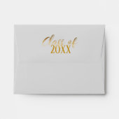 Elegant Gold Confetti White Custom Graduation Envelope (Back (Top Flap))