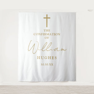 Elegant Gold Confirmation Photo Backdrop