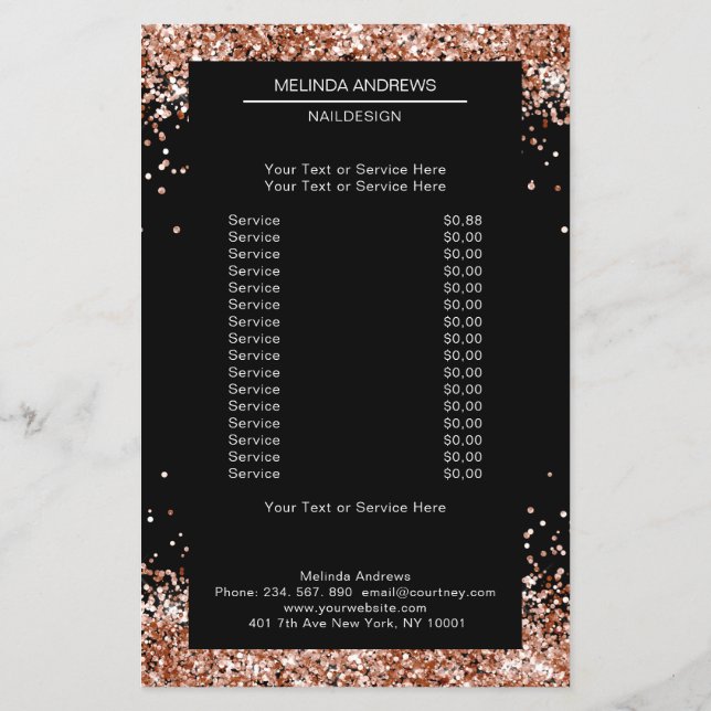 Elegant Gold Copper both sides Flyer (Back)