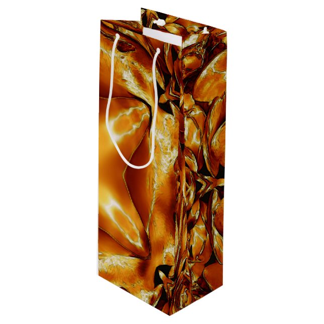 Elegant Gold Copper Christmas Star Chic Gift Bag (Front Angled)