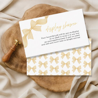Elegant Gold Coquette Bow Display Shower Enclosure Card