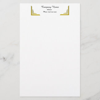 Elegant Gold Corner Border Professional Stationery