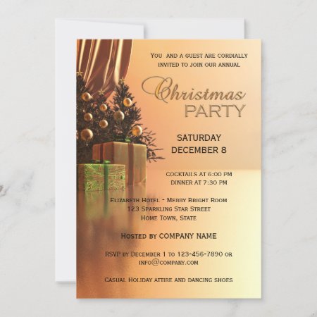 Elegant Gold Corporate Christmas Party Invitation