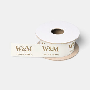 Elegant Gold Corporate Logo Business Brand Satin Ribbon