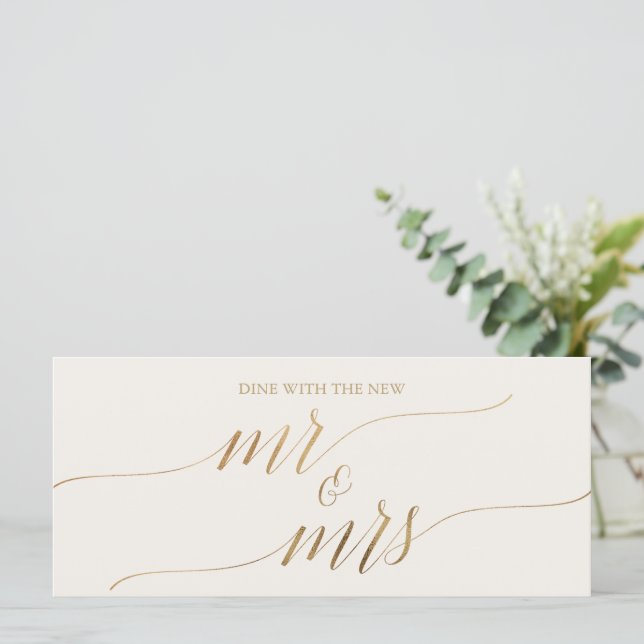 Elegant Gold Cream Hanging Seating Chart Header (Standing Front)