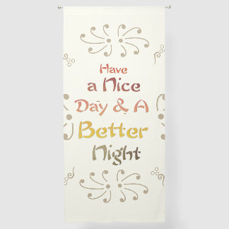 Elegant Gold & Cream Have a Nice D & Better Night Sheer Curtains