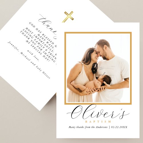 Elegant Gold Cross Baby´s Baptism Photo Script