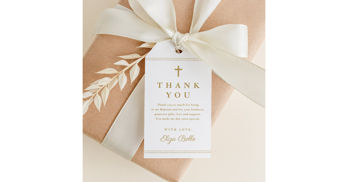 12 Thank You Gift Tags Favour Personalised Baptism Christening Birthday  Floral
