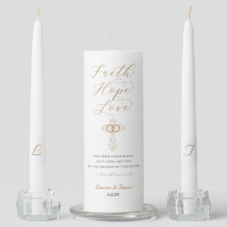 Elegant Gold Cross Christian Wedding Unity Candle