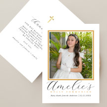 Elegant Gold Cross First Communion Photo Script