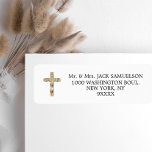 Elegant Gold Cross Religious Christian Catholic Label at Zazzle