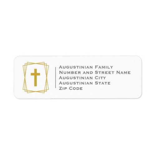 Elegant Gold Cross Return Address Label