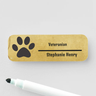 Elegant gold custom business logo name tag
