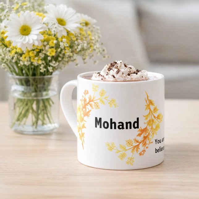 Elegant Gold Custom Name Personalized Espresso Cup (Creator Uploaded)