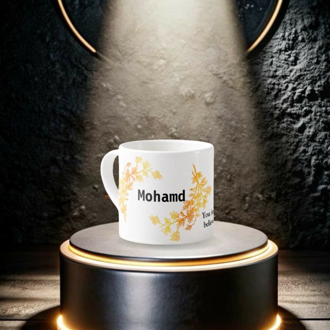 Elegant Gold Custom Name Personalized Espresso Cup (Creator Uploaded)