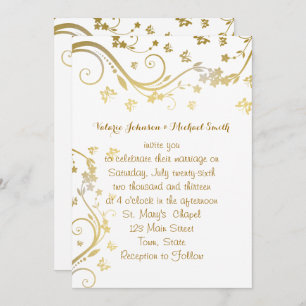 Elegant Gold, Custom Wedding Invitation