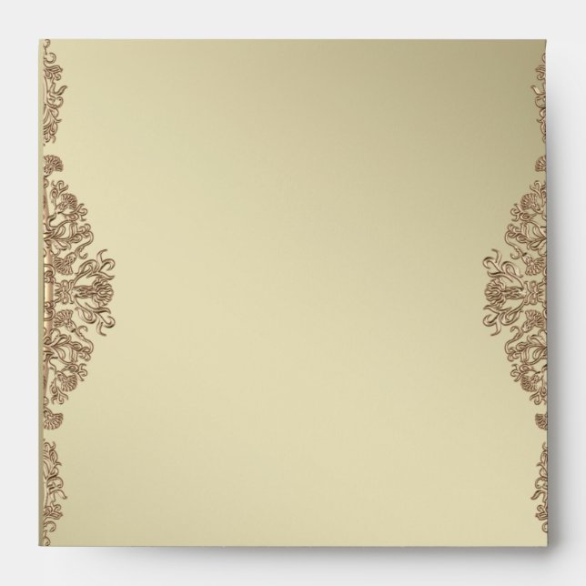 Elegant gold damask fine - Wedding envelopes (Front)