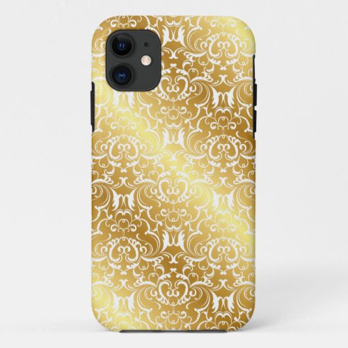 Elegant Gold Damask iPhone Case