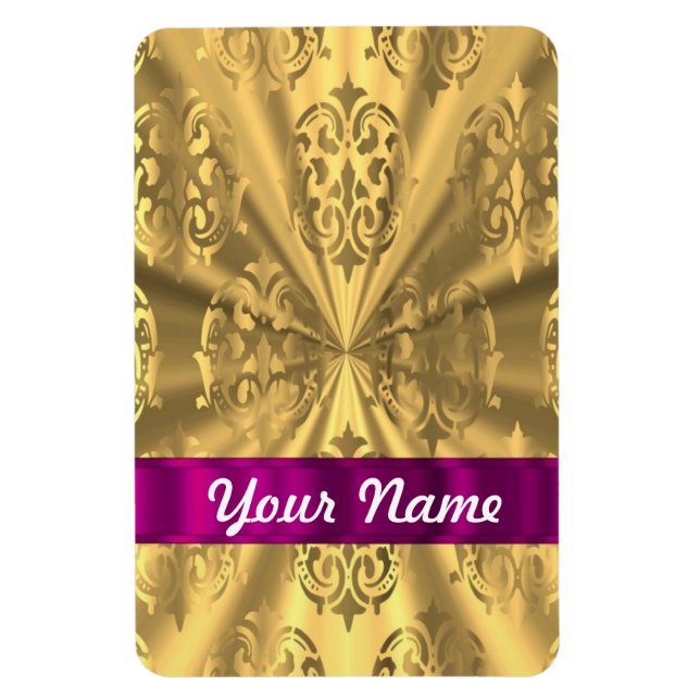 Elegant gold damask magnet (Vertical)