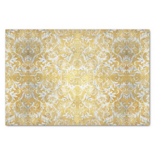 Elegant Gold Damask Pattern Tissue Paper