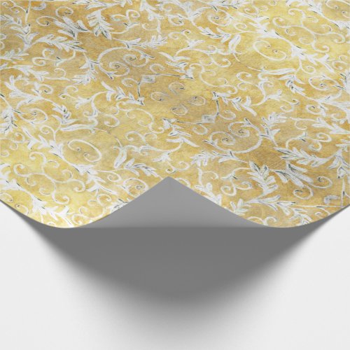 Elegant Gold Damask Pattern Wrapping Paper