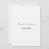 elegant gold ,damask wedding invitation (Back)