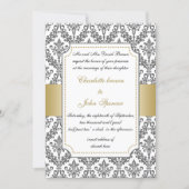 elegant gold ,damask wedding invitation (Front)
